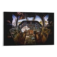 Aircraft Cockpit Poster Supersonic Bomber Cockpit Picture Retro Creative Decorative Art Aviation Art Canvas Wall Art Prints for Wall Decor Room Decor Bedroom Decor Gifts 16x24inch(40x60cm) Frame-sty