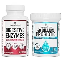 Physician's CHOICE - Optimal Gut Health Bundle: 60 Billion Probiotics + Digestive Enzymes for Digestive Comfort and Immune Support