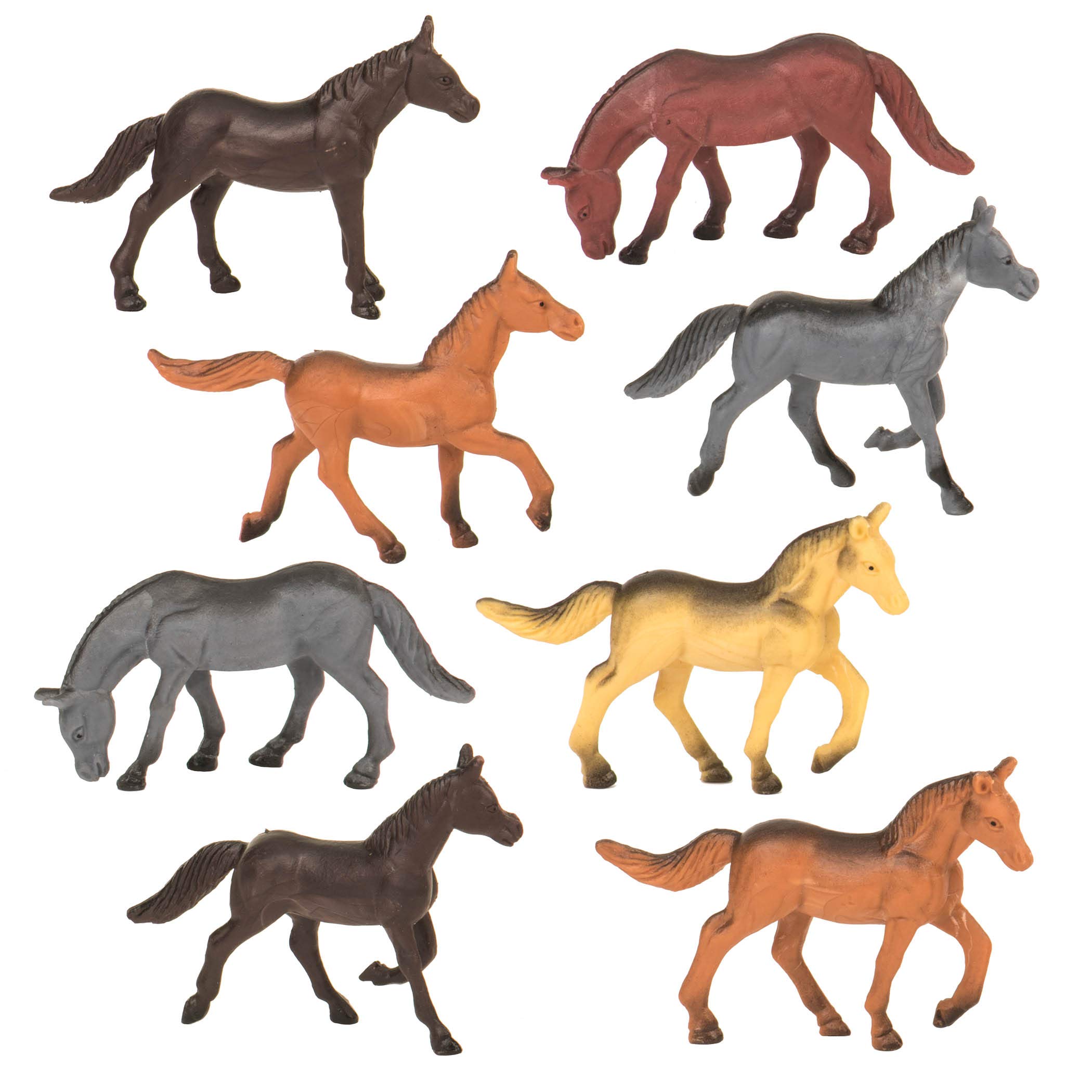 Terra by Battat – Wild Horses Tube – 60Pc Horse Set – 10 Realistic Horse Miniatures – Stand-Up Horse Figurines – 3 Years + – Horses