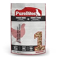 PureBites Chicken Freeze Dried Dog Treats, 1 Ingredient, Made in USA, 18.5oz (Packaging May Vary)