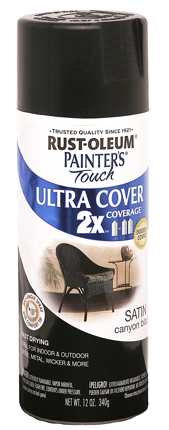 Painter's Touch® 2X™ 12 Oz Canyon Black Cover Spray Paint Satin [Set of 6]