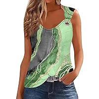 Tank Top for Women Summer Vintage Sleeveless Notched Neck Blouse Novelty Casual Earthy Shirts