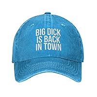 Big Dick is Back in Town Trucker Hat for Men Women Washed Cotton Baseball Caps Distressed Dad Hats Adjustable Black