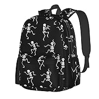Dancing Skeleton School Backpack Casual Sports Bookbag Travel Laptop Backpacks for Students Boys Girls