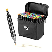 ZeeCommerce 60 Colors Alcohol Markers Set, Professional Indicators with Dual Tips for Writing, Sketching, Alcohol Based Marker with Case Bag, Fine 