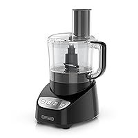 BLACK+DECKER 8-Cup Food Processor, Easy Assembly, Stainless Steel S-Blade, Shred, Slice, Chop, Puree, 450W Motor
