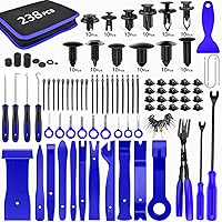 GOOACC 238Pcs Trim Removal Tool, Auto Push Pin Bumper Retainer Clip Set Fastener Terminal Remover Tool Adhesive Cable Clips Pry Kit Car Panel Radio Removal Auto Clip Pliers (GRC-207)