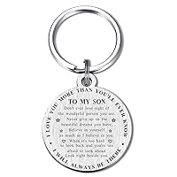 Inspirational Son Keychain - To My Son Gifts from Mom Dad - Son Graduation Gifts - Unique Gifts for Son Birthday Christmas Back to School