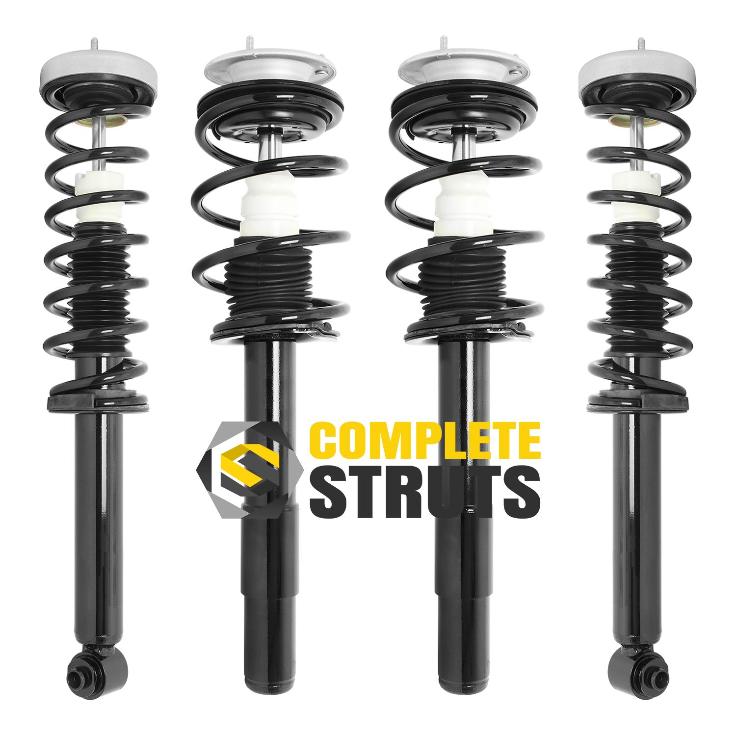 COMPLETESTRUTS - Front & Rear Complete Strut Assemblies with Coil Springs Replacement for 2004-2007 BMW 525i - Set of 4