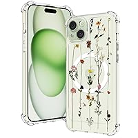 OOK Magnetic for iPhone 15 Plus Case Flower Design Clear Floral Phone Case [Compatible with Magsafe] Hard PC Back Protective Cover for iPhone 15 Plus Phone Case, Colorful Floral(6.7