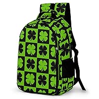 Irish Clovers Travel Backpack Double Layers Laptop Backpack Durable Daypack for Men Women