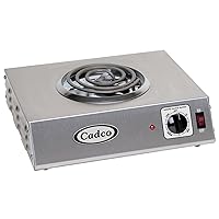 Cadco CSR-1T Countertop Single 120-Volt Hot Plate,Stainless Steel