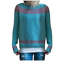 Plus Size Womens Stripe Color Block Sweaters 2023 Fall Long Sleeve Crew Neck Casual Comfy Knit Pullover Jumper Tops