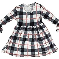 Little Girl Long Sleeve Ruffle Plaid Easter Party Holiday Flower Girl Dress 2T-8