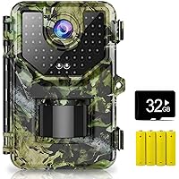 1520P 20MP Trail Camera, Hunting Camera with 120°Wide-Angle Motion Latest Sensor View 0.2s Trigger Time Trail Game Camera with 940nm No Glow and IP66 Waterproof 2.4” LCD 48pcs for Wildlife Monitoring