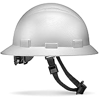 Full Brim Non-Vented Matte Finish Carbon Fiber Design OSHA Construction Hard Hat with 6 Point Suspension by ACERPAL