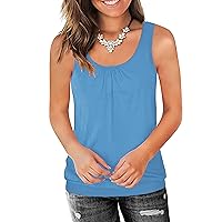 Traleubie Round Neck Workout Tank Tops for Women Casual Sleeveless Shirts Loose Fit