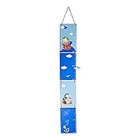 Blue Pirate Themed Height Growth Chart for Boys Bedroom or Nursery - CM Measurements