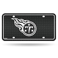 Rico Industries NFL Tennessee Titans Carbon Fiber Metal Auto Tag 8.5