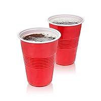 True 16oz Red Party Cups, Drink Cups for Cocktails and Beer, Football Cups, Football Game, Sports & Outdoors, Football Accessories, Red, Set of 100