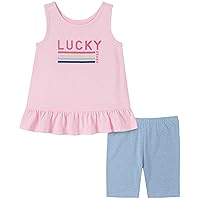 Lucky Brand boys 2-piece Short Set, Top & Shorts, Soft & Comfortable