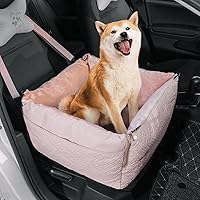 Small Dog Car Seat for Small Dogs Detachable Washable Dog Booster Seat Soft Pet Travel Carrier Bed for Small or Medium Dog (Pink)