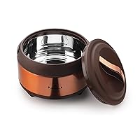 SOPL (Logo) with Device Glory Sturdy Base High Grade Classic Insulated Casserole with Insulated Lid, Stainless Steel, Easy to Carry Handle (Copper, Brown, 1200 ml)