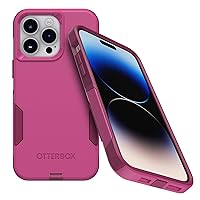 OtterBox iPhone 14 Pro Max (ONLY) Commuter Series Case - INTO THE FUCSHIA (Pink), slim & tough, pocket-friendly, with port protection