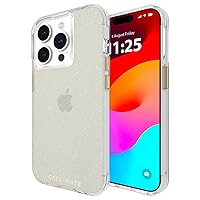 iPhone 15 Pro Case - Sheer Crystal Champagne Gold [12ft Drop Protection] [Wireless Charging Compatible] Luxury Cover w/Cute Bling Sparkle for iPhone 15 Pro 6.1
