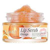 Lip Scrub, Lip Scrubs Exfoliator & Moisturizer, Lip Repair for Lush Soft Lips, Lip Moisturizer for Chapped Dry and Flaky Lips Treatment, Lip Scrubs (Orange)