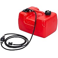 Marine Fuel Tank, 3-Gallon Outboard Marine Portable Fuel Tank with Fuel Line, I-Shaped Handle, Easy to Carry
