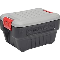 Rubbermaid® ActionPacker®️ 8 Gal Lockable Storage Box Pack of 4, Outdoor, Industrial, Rugged, Grey and Black