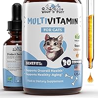 Cat Multivitamin - Promotes Healthy Skin & Coat, Joint Support, Longevity & More - Cat Vitamins - Cat Supplements & Vitamins - Cat Vitamins for Indoor Cats - Kitten Vitamins - Cat Immune Support - 1oz