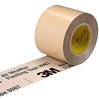 3M All Weather Flashing Tape 8067, 3 in x 75 ft, 1 Roll, Adhesive Backed Split Liner, Prevents Moisture Intrusion, Waterproof Flashing Seals Doors, Windows, Openings in Wood Frame Construction