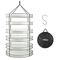 iPower Collapsible Breathable Mesh Herb Drying Rack for Buds & Hydroponic Plants with Sturdy Support, Heavy Duty Hang Dryer Net