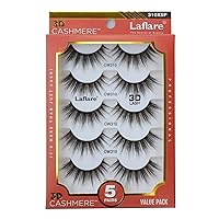 3D Cashmere Lashes Long Extension Eyelashes Natural Look Soft Reusable Fake Eyelashes Multipack Wispy False Lashes 5 Pairs Natural Strip Eyelashes (CW310)