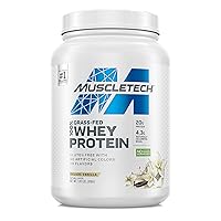 Grass Fed Whey Protein MuscleTech Grass Fed Whey Protein Powder Protein Powder for Muscle Gain Growth Hormone Free, Non-GMO, Gluten Free 20g Protein + 4.3g BCAA Deluxe Vanilla, 1.8 lbs