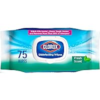 Clorox Disinfecting Wipes, Cleaning Wipes Flex Pack, Fresh Scent, 75 Count (Pack May Vary)