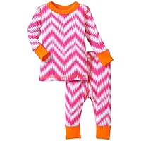 Masala Baby Girls' Chevron PJ Set (Baby) - Pink/Orange - 3-6 Months