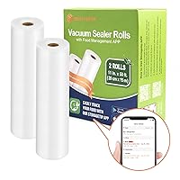 BoxLegend Vacuum Sealer Bags with Food Management APP 11’’x 50’ (2 Pack), Food Saver Bags Rolls with Barcodes for Food Tracking, BPA Free Vacuum Seal Bags for Sous Vide, Food Storage, Meal Prep