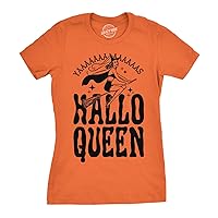 Womens HalloQueen Shirt Funny Halloween Queen Tee for Ladies Cute Costume T Shirt