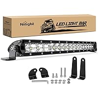 Nilight - 40004C-A LED Light Bar 21inch 100W Spot & Flood Combo Single Row 9000LM Off Road 3D LED Fog & Driving Light Roof Bumper Light Bars for Jeep Ford Trucks Boat , 2 Years Warranty