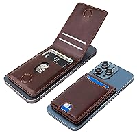 KIHUWEY for MagSafe Wallet Card Holder with Magnetic, Mag Safe Leather Detachable Kickstand RFID Wallet for iPhone 15/14 Pro Max/14 Pro/14/14 Plus/13/12 Series Not for iPhone 13/12 Mini (Brown)