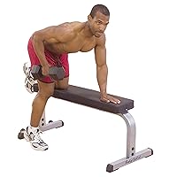 Body-Solid (GFB350) Heavy Duty Flat Bench for Strength Training, Stretching, Ab Exercises, and Dumbbell Curls with Thick DuraFirm Padding and Wide Base