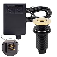 Westbrass ASB-2B3-01 Sink Top Waste Disposal Air Switch and Dual Outlet Control Box, Flush Button, Polished Brass