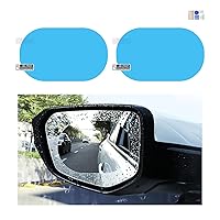 2PCS Car Rearview Mirror Waterproof Film, Anti Fog Auto HD Clear Nano Coating Film, Rainproof Protective Safe Driving Sticker for Vehicle Rear View Mirrors and Side Windows (Oval)