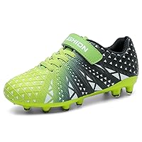 ASHION Unisex-Kids Soccer Cleats for Boys Girls Turf Firm Ground No-Tie Football Shoes Durable