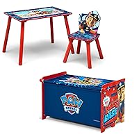 Delta Children - PAW Patrol 3-Piece Toddler Playroom Set – Includes Table, Chair and Toy Box, Blue