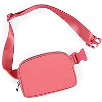 ODODOS Unisex Mini Belt Bag with Adjustable Strap Small Fanny Pack for Workout Running Traveling Hiking, Raspberry