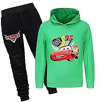 Boys Girls Casual Lightweight Hoodies and Jogger Pants Suits-The Cars Hooded 2 Piece Outfits Athletic Clothes Sets